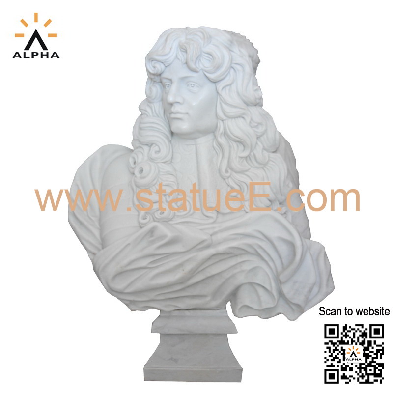 white marble bust